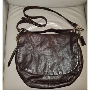 Coach Brown Leather Messenger Shoulder Bag